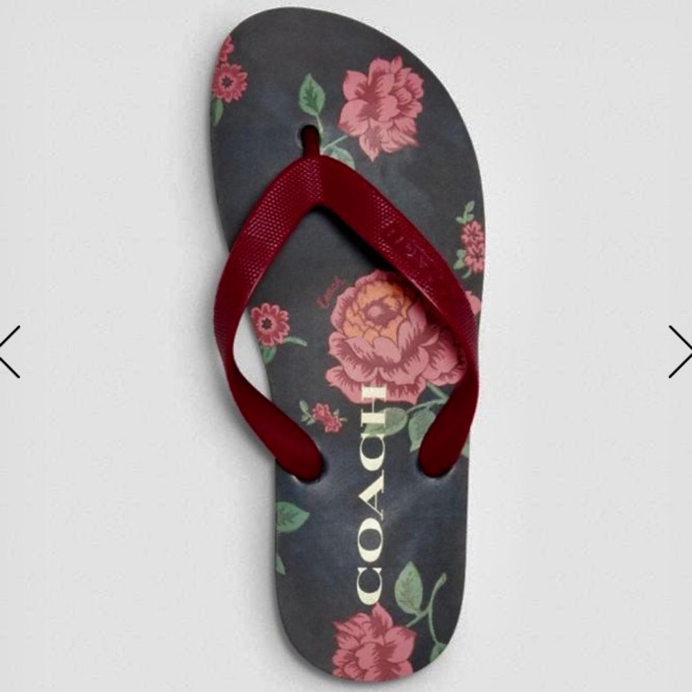 Coach Zak Flipflops - Floral NWT